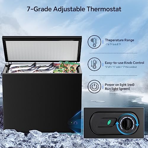 Kismile D58200B-BLACK 7.0 Cubic Feet Chest Freezer thumb #2