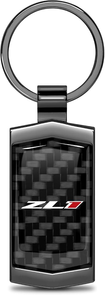iPick Image for Chevrolet Camaro ZL1 Real 3K Carbon Fiber Metal Case Key Chain
