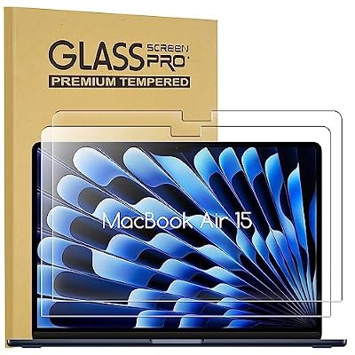 KEANBOLL [2 Pack Tempered Glass Screen Protector for MacBook Air 15 Inch (M5 M4 M3 M2 Chip 2026-2023), 9H Hardness, Bubble-Free Easy Install, Anti-Scratch Anti-Fingerprint, HD Clarity, Case-Friendly