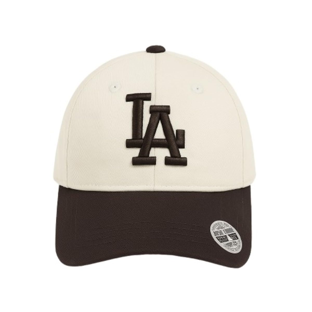 LA Baseball Cap, Cream and Brown, Adjustable Fit