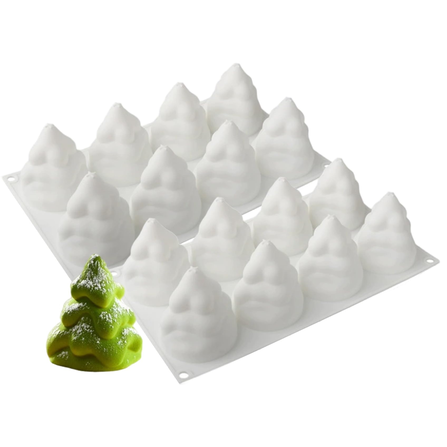 Moule silicone sapin de Noël lot de 2 pour chocolat et gâteaux 3D