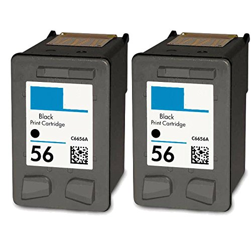 HouseOfToners HP 56 & HP 57 Replacement Ink Cartridges (Remanufactured in The USA) (2 Black)