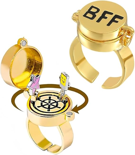 cailiya 2 stuks, beste vrienden voor altijd ringen, BFF ringen, voor vrouwen en meisjes voor je beste vriend, 1 stuk, 1 stuk