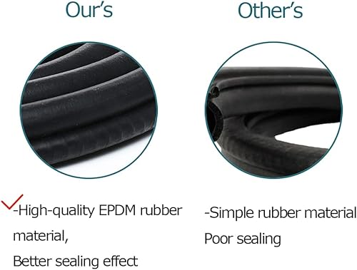 Miniatura 5 de Tintvent Tira de sellado de puerta de automóvil con bombilla lateral de 10 pies, goma EPDM para automóvil, protector de borde de ajuste universal