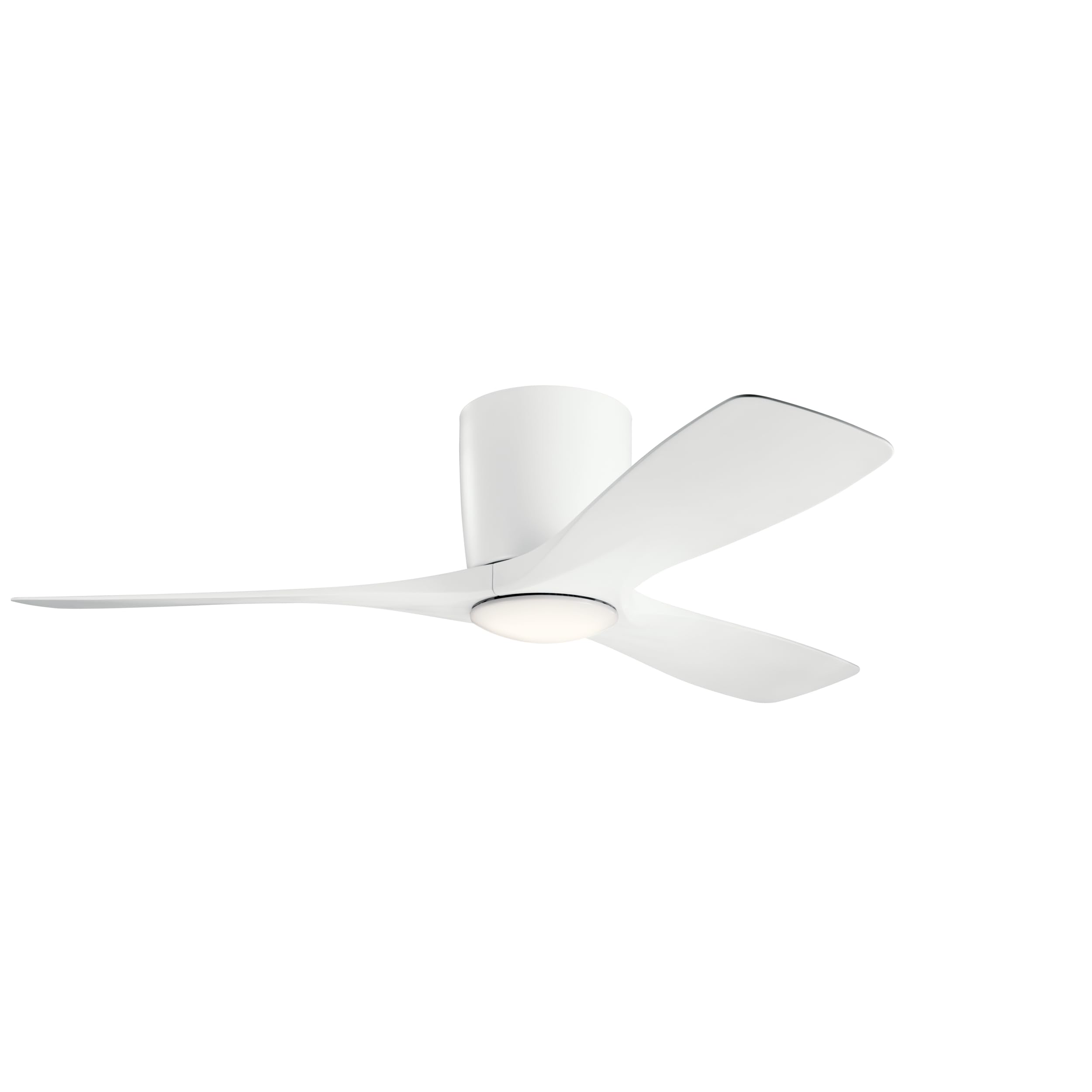 Kichler Volos 48” Ceiling Fan with LED Light and Wall Control in Matte White, Contemporary Indoor Fan, 300032MWH