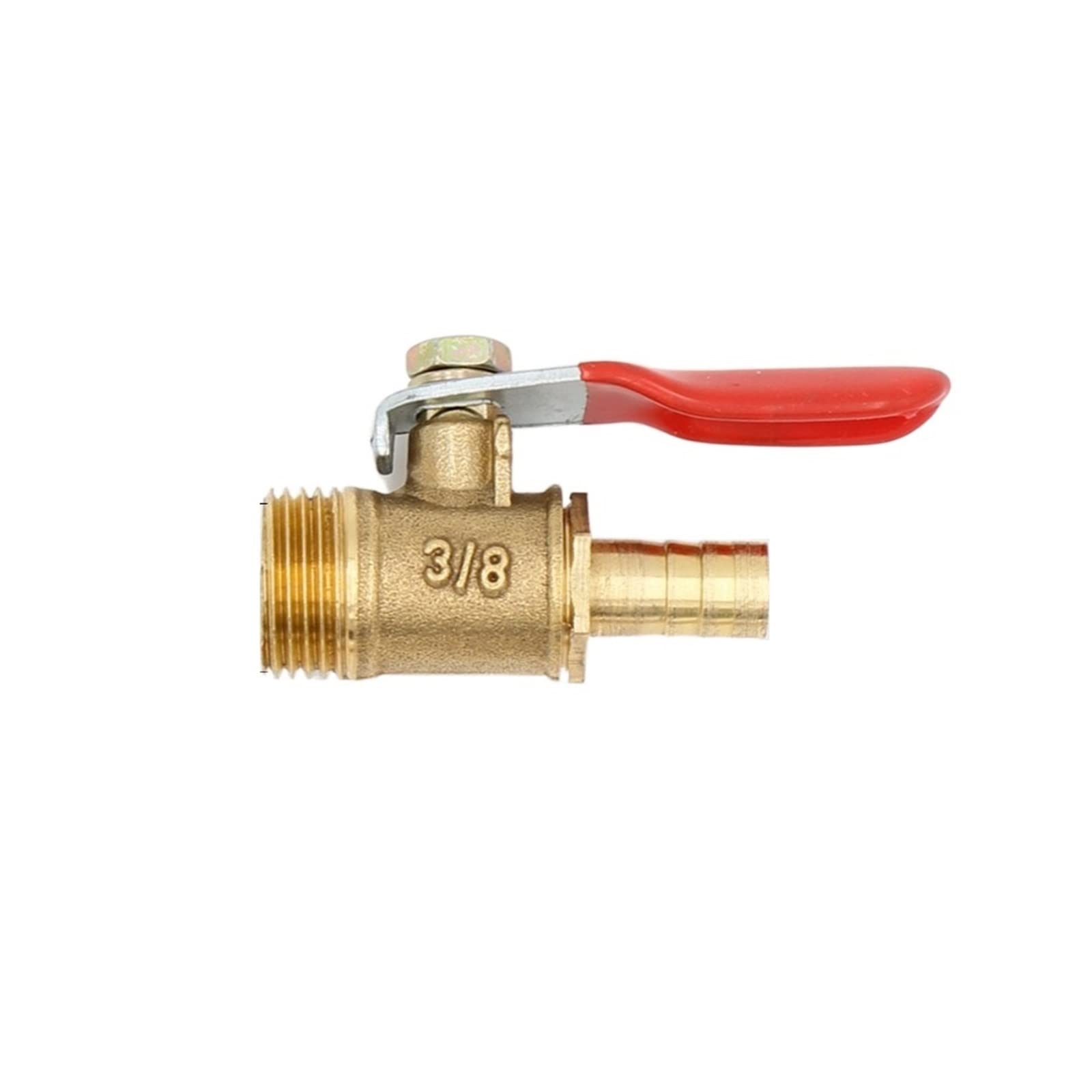 Hijymnzpq Men's 3/8 Brass Barbed Ball Valve Hose Barb 1/ And 1/2 And 1/4 And Thread Connector Joint Copper Pipe Fitting Coupler Adapter Leak-Proof Water-Saving(",12Mm Hose Barb)