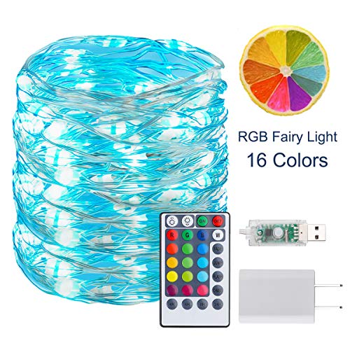 BINZET 33Ft Fairy Lights - With 100 Leds 16 [Multi] Colors Changing Starry