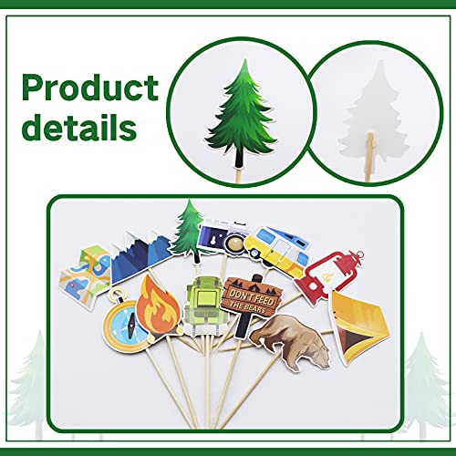 Sunny Seat A-CAMPINGCAKE48 Happy Camper Cupcake Toppers 48 Pack Camping Party Decorations Happy Birthday Cake Topper Decor thumb #5