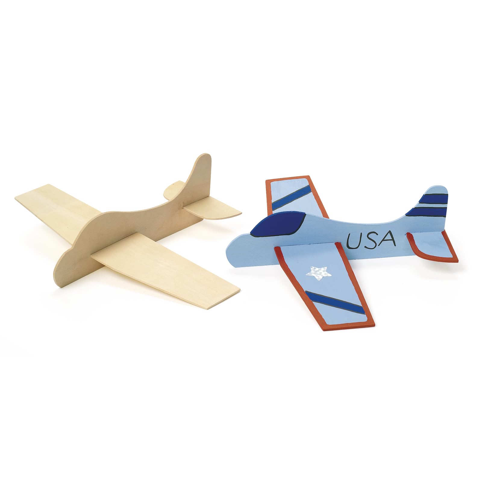 Colorations(r) Decorate Your Own Wooden Model Airplanes, Set of 12, Create Unique & Personal Designs, Fun Kids Craft Project, Craft Project for Boys & Girls, Decorate & Play Craft
