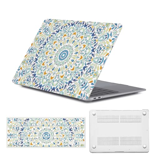 Funda MacBook Pro 16 A2141 carcasa rígida de plástico con protector de teclado verde bohemio