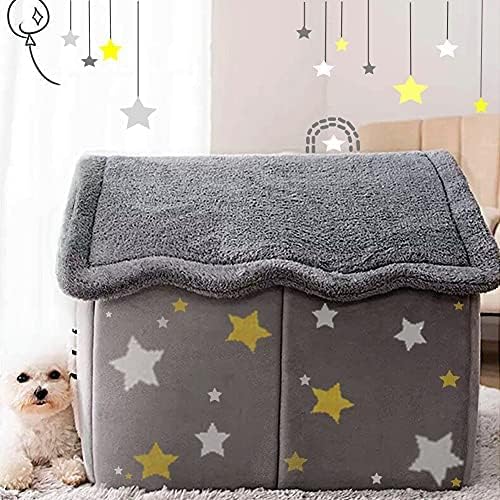 Miniatura 6 de Casa para perros de interior, plegable, suave, cama cálida para gatos, nido para cachorros, cueva con cojín para perros pequeños, medianos y grandes