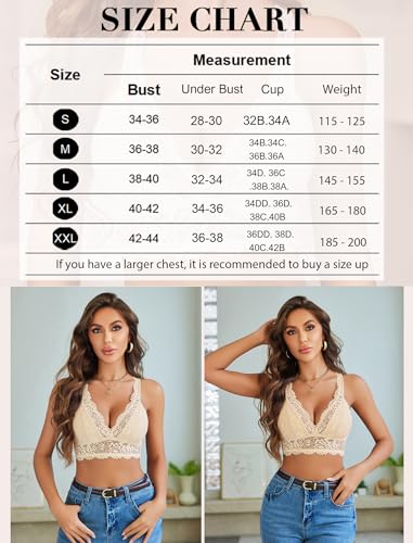 Image of Avidlove Lace Bralettes for Women Wireless Unpadded Bras Racerback Cami Tops Basic Sexy Strappy Everyday Lingerie