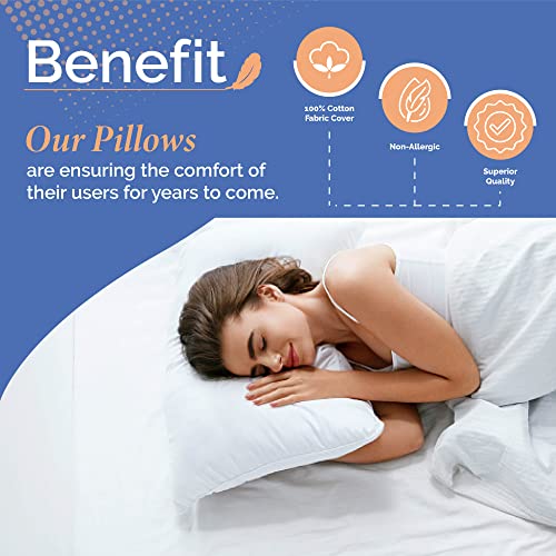Continental Bedding CB1090-S.NEW White Goose Down Feather Pillow Down Pillows Standard Size Set Of 2 20X26 Inch 34 Oz Luxury Hotel Pillows thumb #4