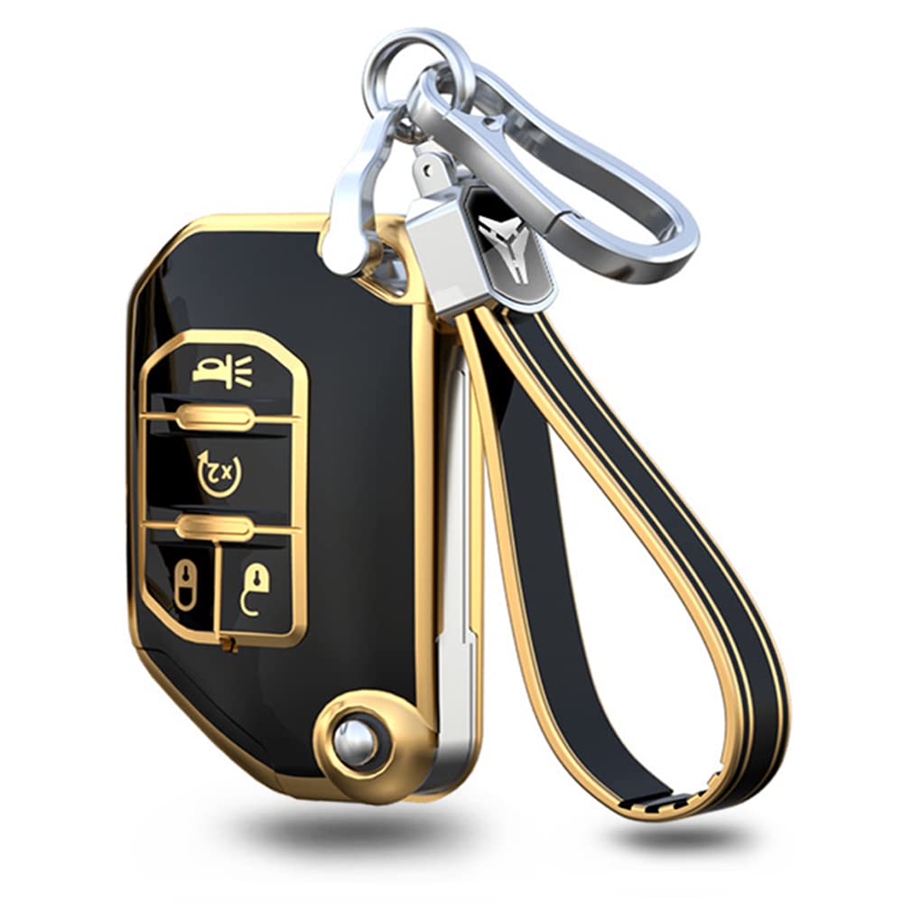 KUNIO Custodia pieghevole per chiave auto, adatta per Jeep Wrangler