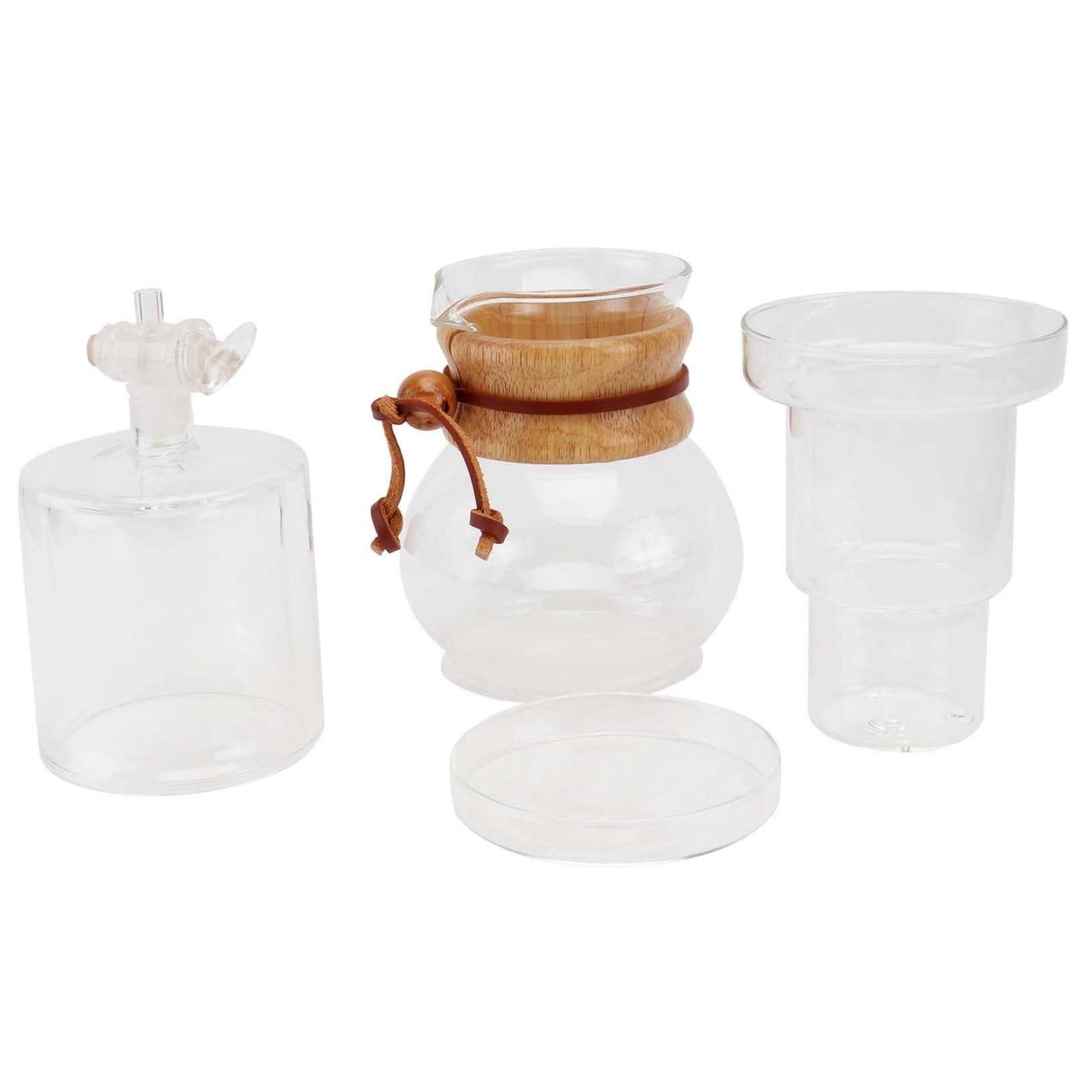 OFFSCH 1Set Portable Glass Ice Coffee Maker Drip Brewing Teapot for Cold Brew Coffee Borosilicate Glass Dripping Pot Easy to Clean and Carry for Home and Outdoors