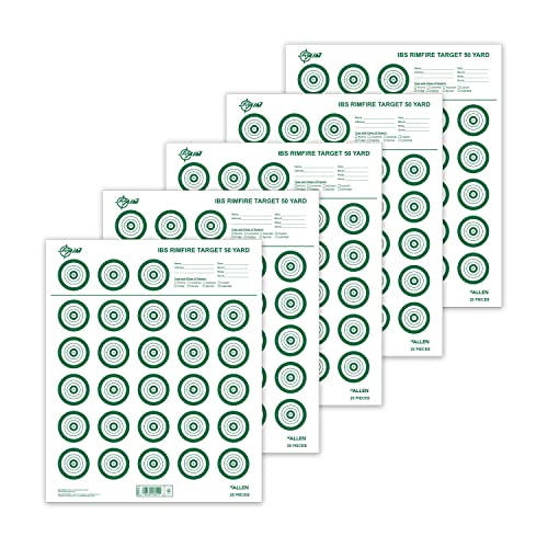 Allen Company EZ Aim IBS Rimfire Paper Shooting Targets 25-Targets Per Sheet 14 W x 17 H 25-Pack Green/White