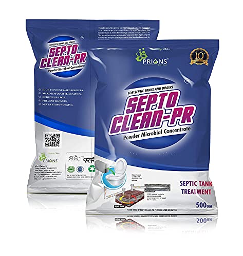 Image of Septo Clean - PR Toliet Cleaner, Septic Tank Cleaner and Odor Remover, Natural and Effective Bacteria Powder (500g) Pack Of 2