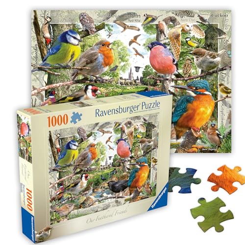 Ravensburger - Our Feathered Friends - 1000 Piece Jigsaw Puzzle - Stunning, Vivid Colors - Birds of Every Size, Shape, and Color - Puzzles for Adults
