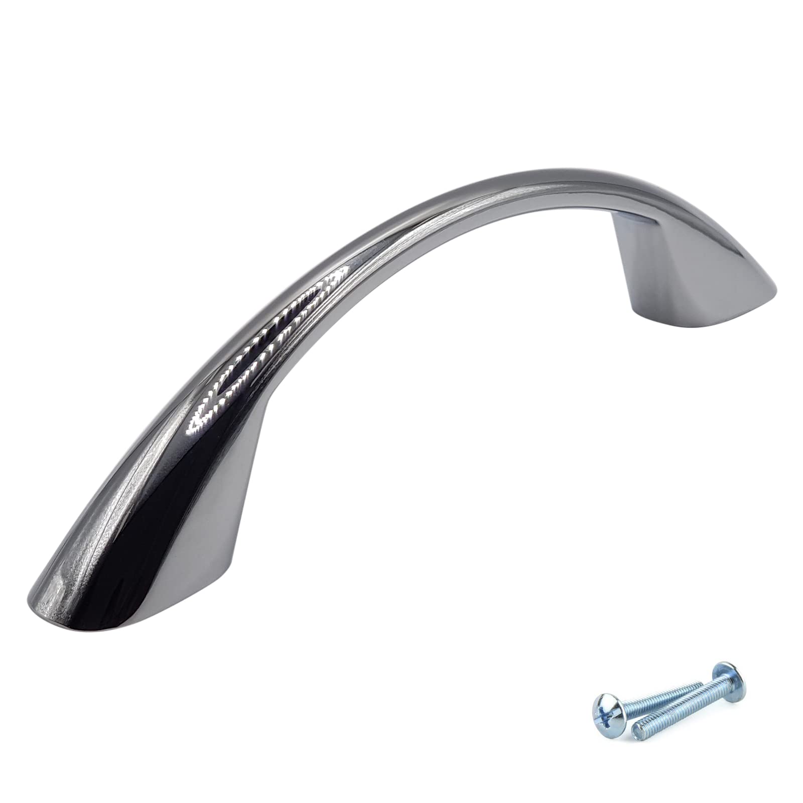 M4tec Polished Chrome Bedroom Furniture Bow Door Handles Pull Handles For Kitchen Cupboards Door Handles, Cabinets, Drawers And Wardrobes Handles - Vd6 Series, 96Mm