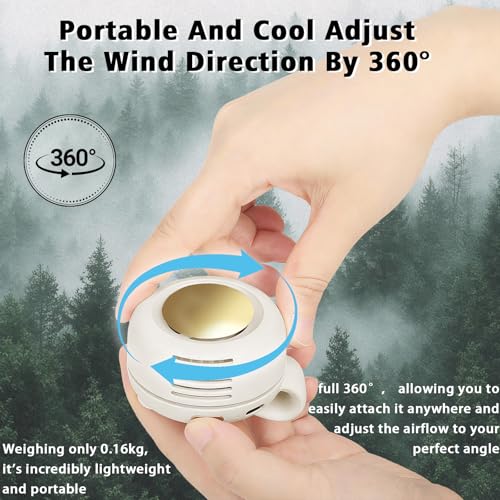 Ahuccf Portable Clip-On Fan Mini USB Rechargeable 360 Rotatable Personal 3-Speed Silent - image 5