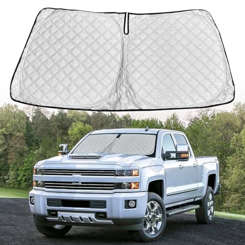 LANZMYAN Front Windshield Sun Shade for Chevrolet/Chevy Silverado 2014-2019