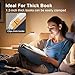 HUMANCOZY Reading Book Pillow Stand with 3-Color Adjustable Light, Hands-Free Book Holder for Bed or Lap, Wooden Surface, AAA Batteries Required