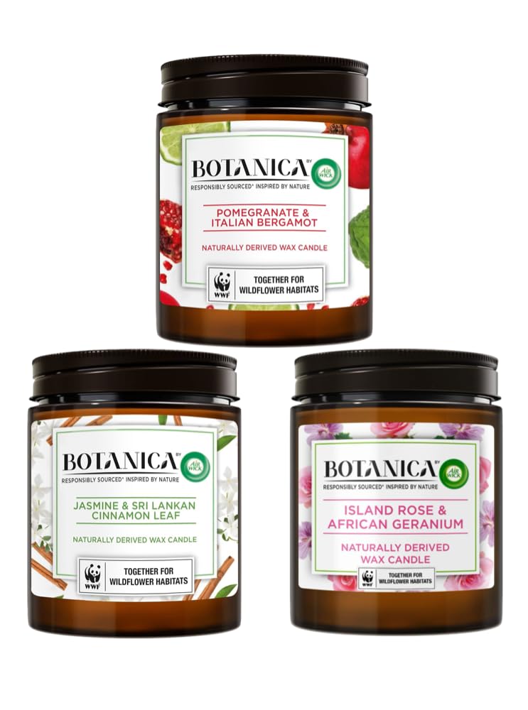 Palmzen Home Sanctuary Limited Edition Set Of 3 Large Natural Candles Bundle | Scented Candles Long Burning Up To 270 Hours Burn Time | Large Scented Candles For A Relaxing Mood By Airwick