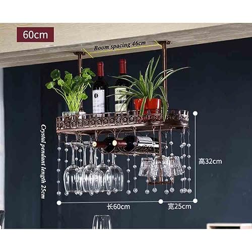 Support de bouteille de vin suspendu industriel avec étagère de plafond - 7