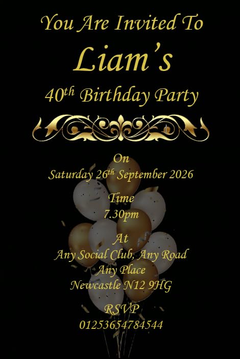 Bespoke Candy Delights Personalised Birthday Invitations – Custom Birthday Party Invites - Pack 30 - With Envelopes – B18