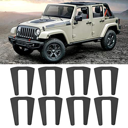 Cubierta de bisagra de coche negra de 8 piezas Acouto para moldura exterior de 4 puertas 07-17 4