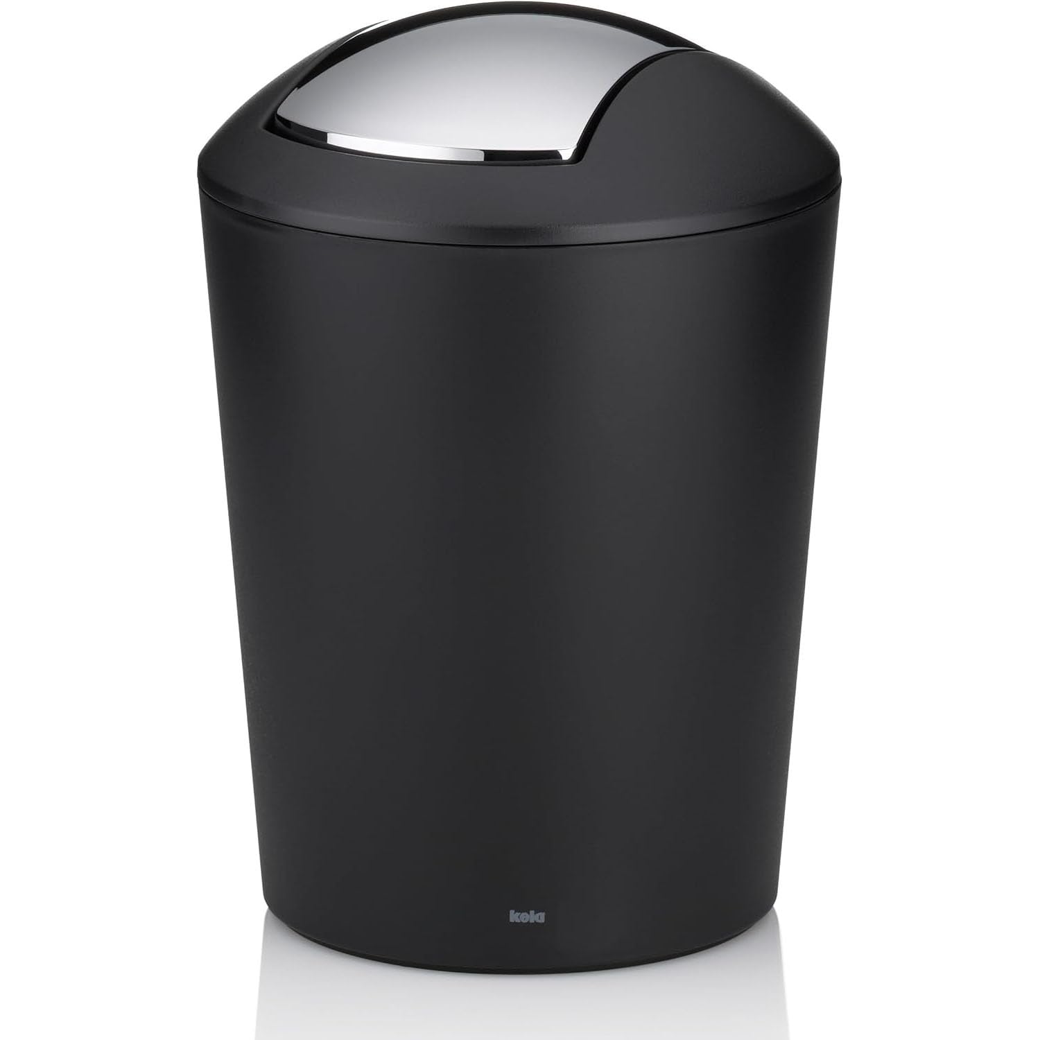 Kela cosmetic bin black 1.7l, mini waste bin bathroom with swing lid, plastic, MARTA, small table waste bin black matt