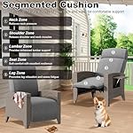 Patioco Rattan Relaxsessel mit Liegefunktion und Tisch