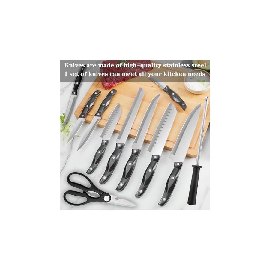 ANDONG-Premium-Kitchen-Knife-Set-with-Block-and-Sharpener19-Piece-Sharp-Kitchen-Chef-Knife-Block-SetDishwasher-Safe-Stainless-Steel-Cooking-Knife-SetSantoku-KnifeSteak-Knives-Set-for-Kitchen ANDONG Premium Kitchen Knife Set with Block and Sharpener,19 Piece Sharp Kitchen Chef Knife Block Set,Dishwasher Safe Stainless Steel Cooking Knife Set,Santoku Knife,Steak Knives Set for Kitchen