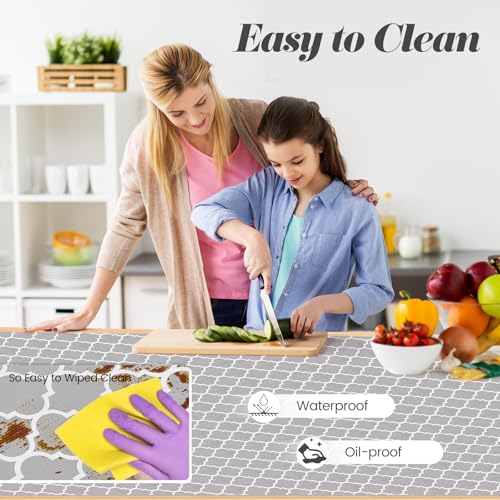 Drawer Shelf Liner for Kitchen Cabinets, Non Adhesive Slip Resistant Shelf Paper Easy to Clean, Strong Grip Thickened Waterproof Washable Mats for Pantry Shelves Cupboard Dresser, 12 in x 10 FT - image 4