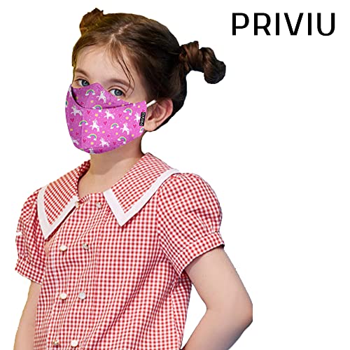 Image of Face Mask for Kids Girls & Boys 3 to 8 Years, Washable Reusable, 3D Comfortable Face Mask with Adjustable Earloop, 4 Layer with Pure Cotton Inner Cloth, Pack of 10