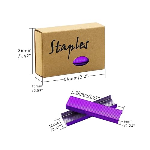 Miniatura 8 de Paquete de 4 grapas negras para grapadora, juego de grapas estándar 266 repuestos de grapadora sin atascos, grapas de 14 pulgada para suministros de