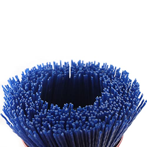 Image of SI FANG 3 inch Filament Nylon Bristle Cup Brush, Nylon Abrasive Wire Surface Prepping Polishing Wheel with 5 /8 inch-11 Thread, Metal Wood Surface Treatment, Remove Rust, Corrosion, Paint (Blue-240 Grit)