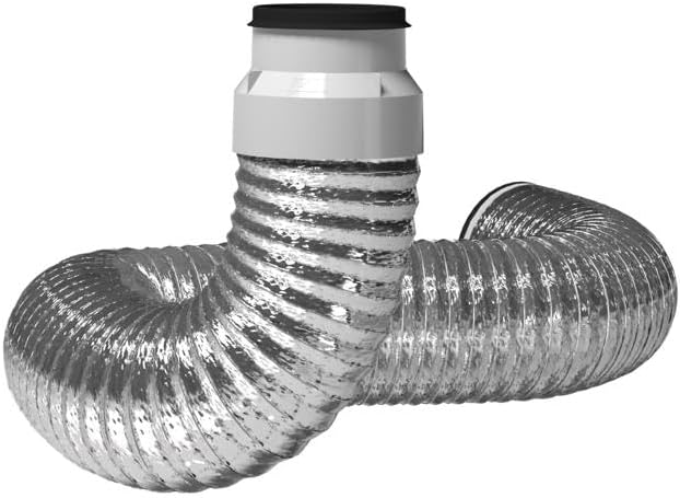 Imperial 2 ft. L X 4 in. D Silver/White Aluminum/Plastic Semi-Rigid Dryer Vent Kit