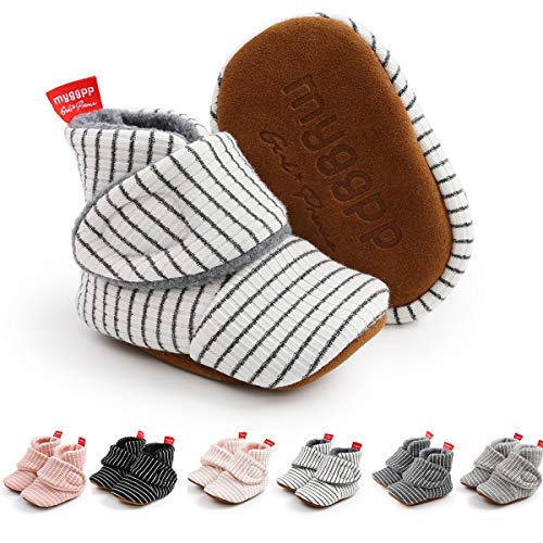 Image of Ohwawadi Infant Baby Slippers Girls Boys Booties Warm Baby Socks Shoes Newborn Crib Shoes Baby Footwear Prewalkers