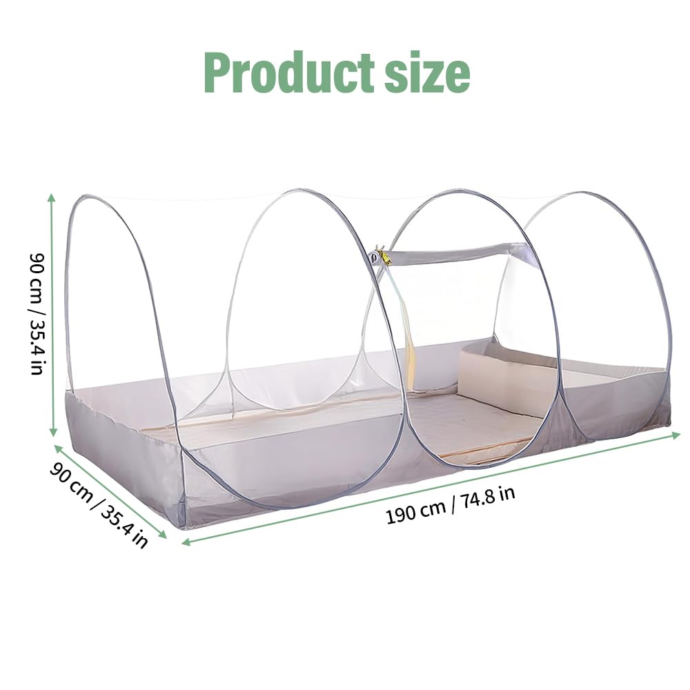 Mosquitera Pop Up, mosquitera cama 190 x 90 x 90 cm viaje plegable para cama individual camping individual pop-up mosquitera Be