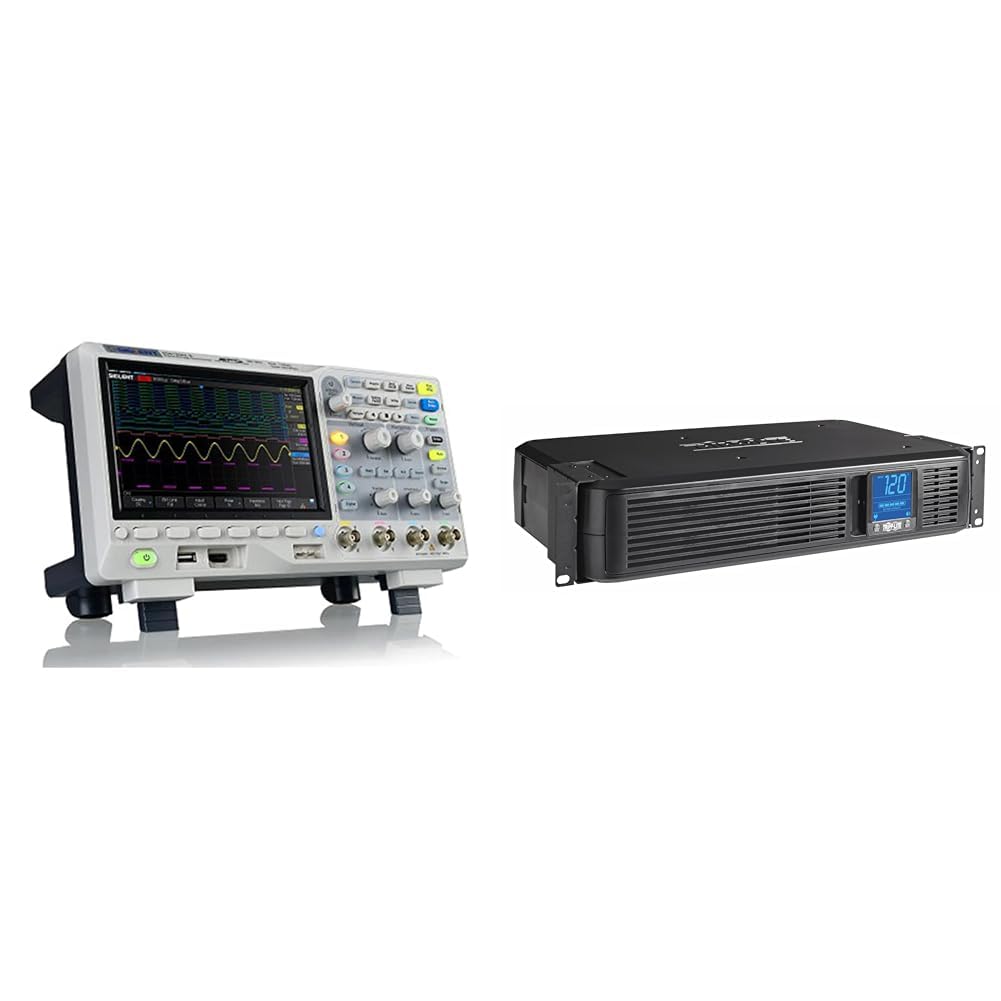 Siglent Technologies SDS1104X-E 100Mhz Digital Oscilloscope 4 Channels Standard Decoder, Grey & Tripp Lite SMART1500LCD 1500VA UPS Smart Battery Backup & Surge Protector
