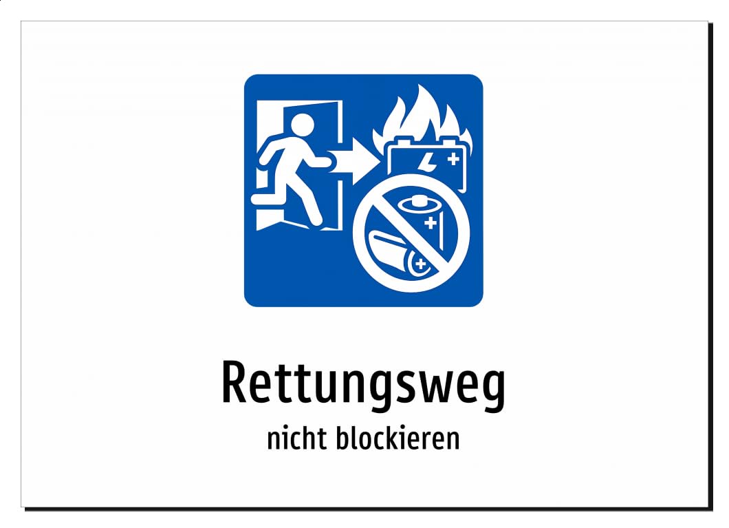 37111-DE-S-13 | Rettungsweg - nicht blockieren | Aufkleber A2, 594 x 420mm | mit Symbolgrafik und Text