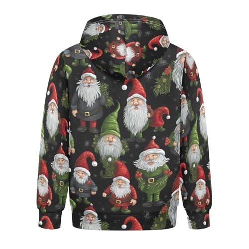 Kids Hoodies Sweaters Christmas Xmas Gnome Dwarfs Hooded Sweatshirts with Big Pockets for Boys Girls B04004402