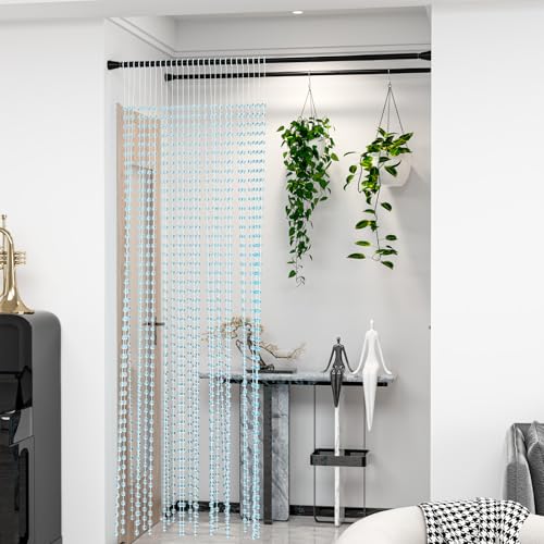 Image of Tension Curtain Rod 45-77 Inch 2Pack Black Shower Tension Rod Adjustable Curtain Rods No Drilling Shower Curtain Rods for Bathroom,Doorway,Closets,Windows