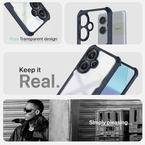 Image of Pikkme Redmi Note 13 Pro Plus 5G Back Cover | Crystal Clear Transparent Back | Ultra Hyrbid | Full Camera Protection | Raised Edge | Bumper Back Case (Blue)