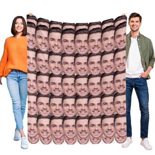 FolHaoth Personalised Blanket Customised Photo Blanket Personalised for Adults Kids Custom Photo Blanket Gifts for Mum Dad Boyfriend Girlfriend Baby Kid Pet Family