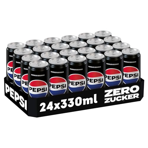 Pepsi Zero Zucker, Das zuckerfreie Erfrischungsgetränk von Pepsi ohne Kalorien, Koffeinhaltige Cola in der Dose, EINWEG Dose (24 x 0,33 l) (Verpackungsdesign kann abweichen) 2