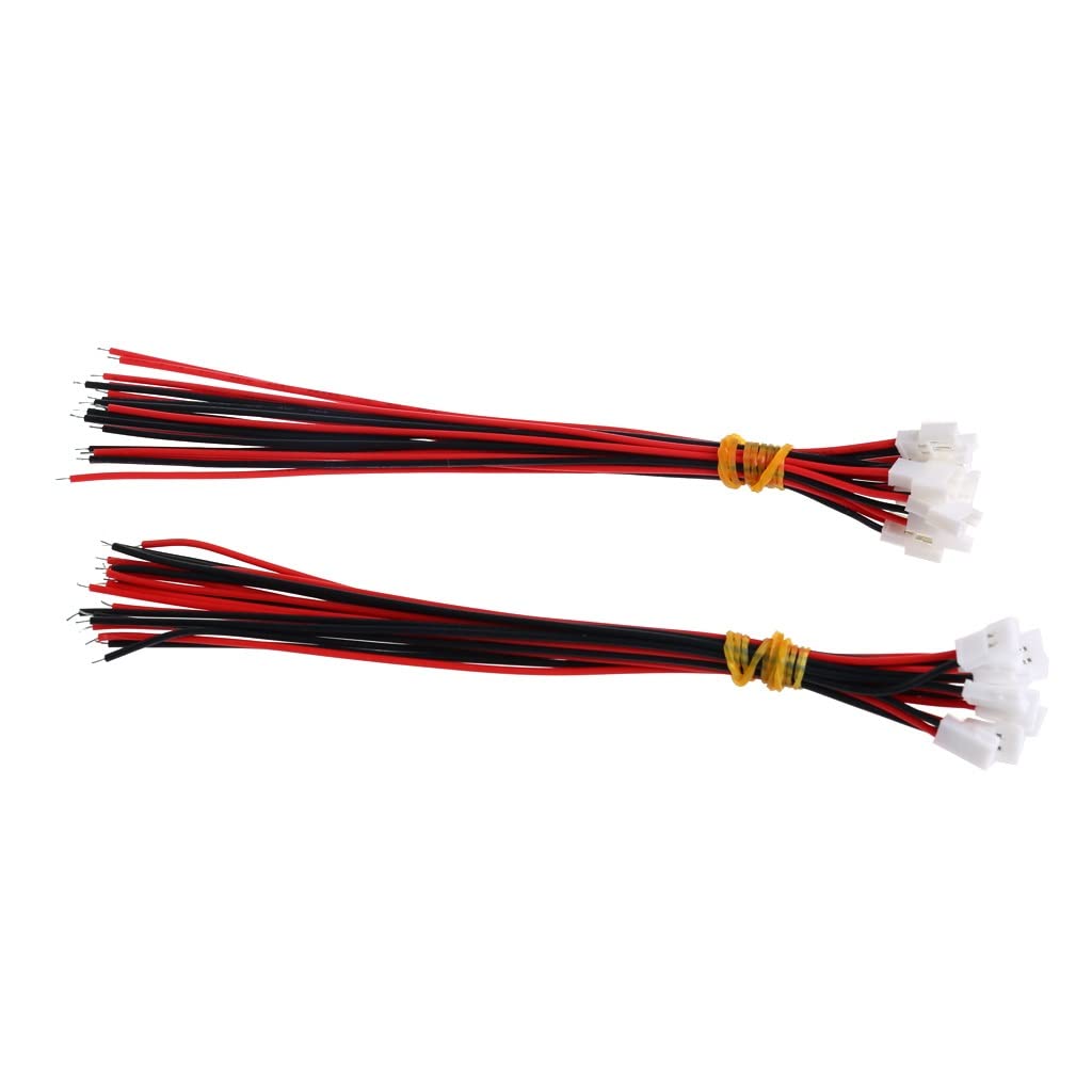 JENOR 10Pairs DIY JST DS LOSI 2.0MM 2 Pin Connector Plug Male Female with Wire 150MM