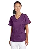 Kontrastnähte Dickies Damen Mock Wrap Scrubs Top Krankenhauskleidung, Oberteil, aubergine, XX-Large