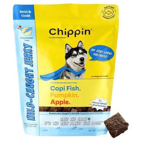 Chippin Fish, Pumpkin, Apple Grain-Free Dog & Cat Treats (5oz, 1-Pack) | USA Wild-Caught Fish | Hypoallergenic, Chicken-Free | Best Training Treats | Puppies & Senior Dogs | Low Fat Dog Treats Cover
